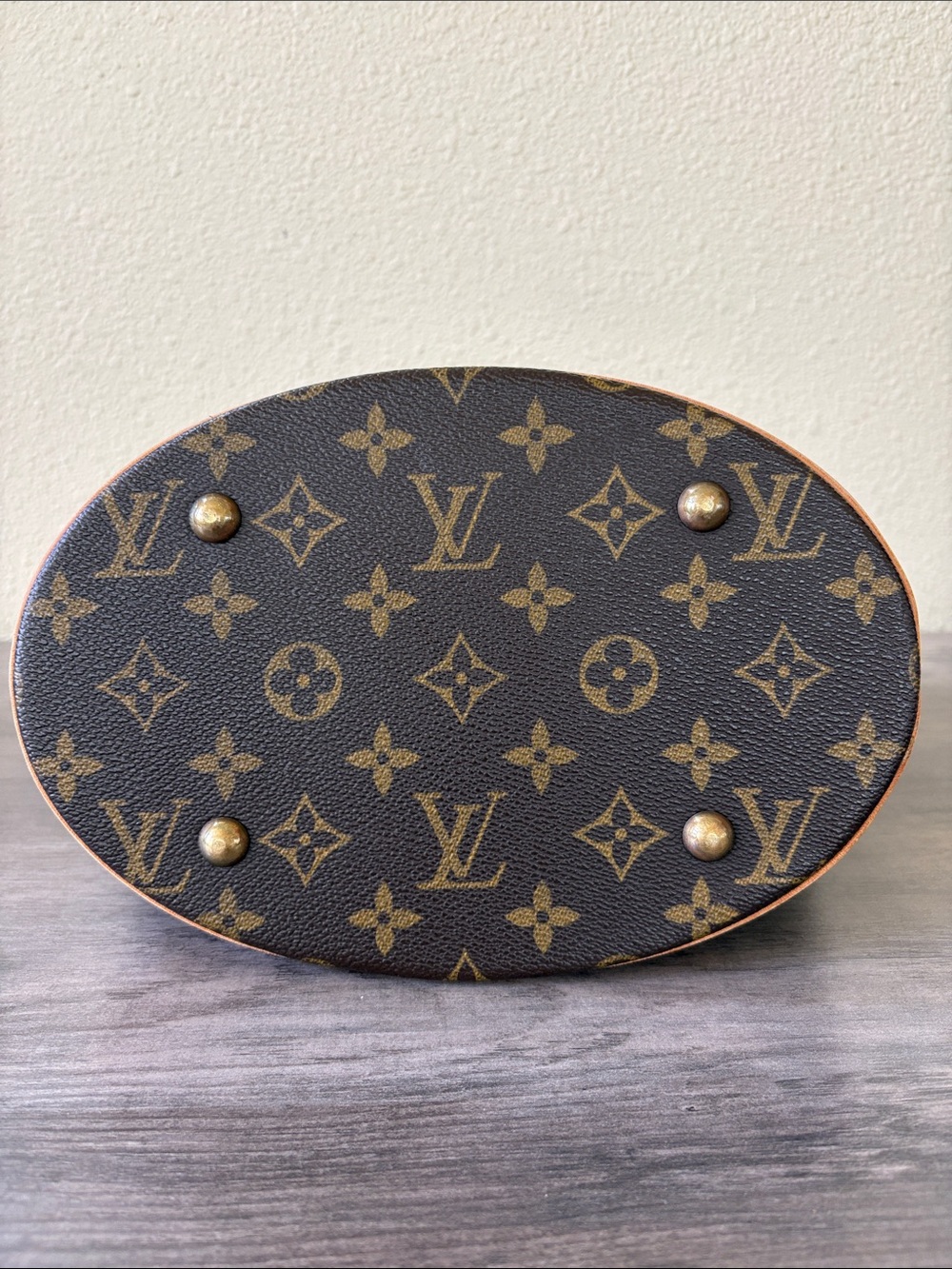 Authentic Vintage Louis Vuitton Petit Monogram Bucket PM Leather Brown Tote Bag - Picture 11 of 17